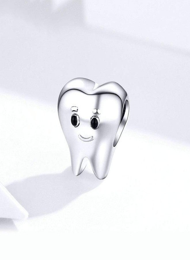 LAMOONY Smile Tooth 925 Sterling Silver Health Charm for Pandora Bracelet - Anniversary, Love, Birthday (A) - Image 2